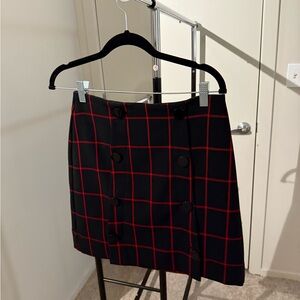 Loft black and red plaid skirt 2P